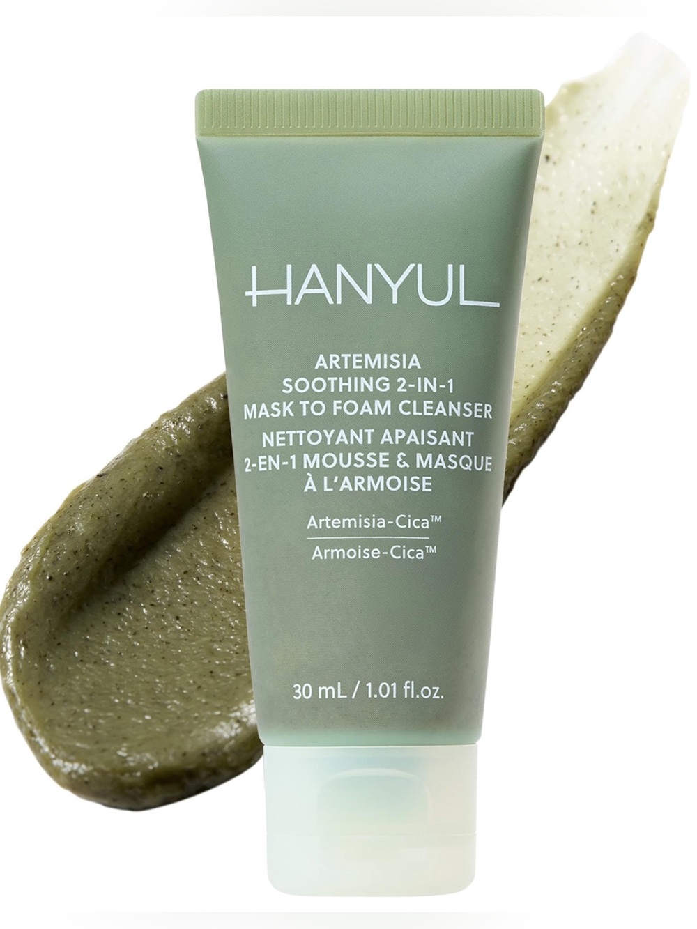 NWT HANYUL Artemisia Soothing 2-in-1 Mask to Foam Cleanser 1.01 oz / 30mL